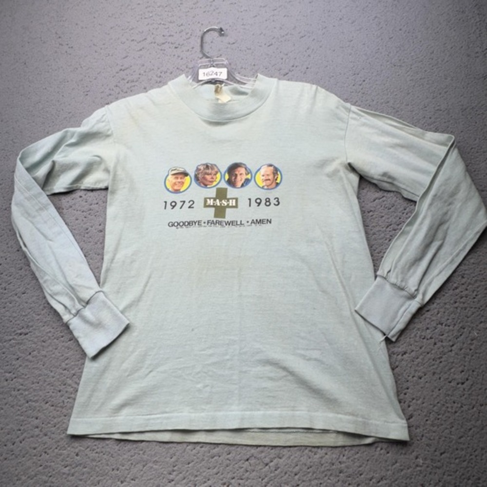 Vintage MASH Goodbye Farewell Amen Shirt Womens Small Green Artex 80s‎ TV Show